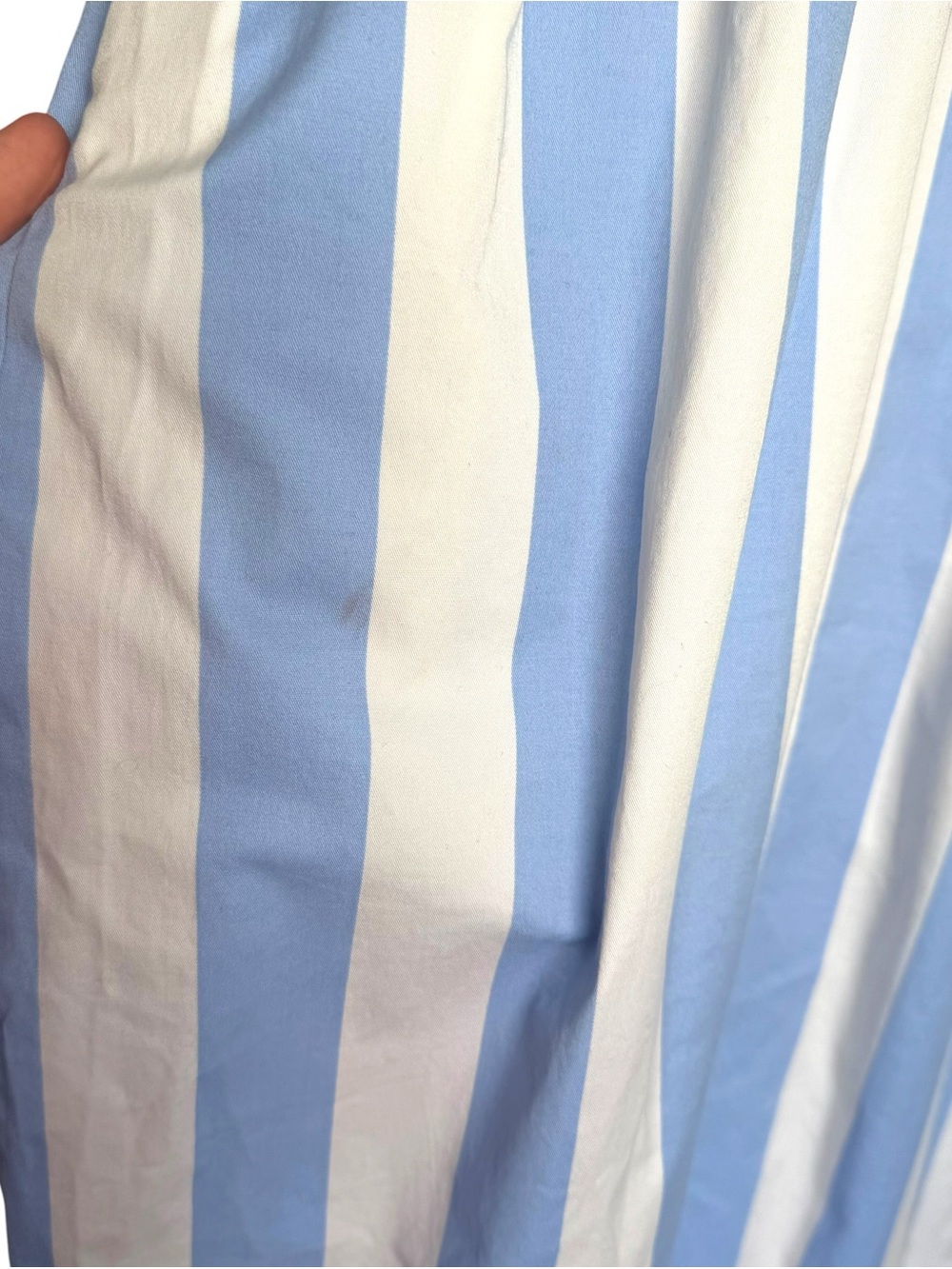 UTERQUE Pin Stripe Fit N Flare Midi Dress Size Small 26 Sleeveless Blue White - Picture 10 of 16